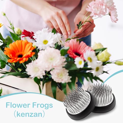 Folmywy 10 Pcs Flower Frogs Ikebana Stem Holder 1.57 Inch Flower Frog Kenzan Japanese Metal Flower Frogs for Arrangements Vase Fixed Floral Plant Art Supplies Table Centerpieces - color: 10pcs 1.57 inch Flower Frogs