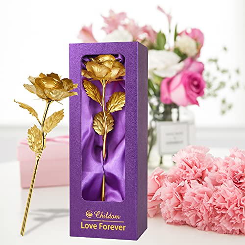Childom Mothers Day Rose Gifts for Mom,Birthday Gifts for Women,Mothers Day Flowers Gifts for Mom from Daughter Son,Gold Artificial Flowers Gift for Her,Wife,Grandma,Christmas,Valentines,Anniversary - color: Gold