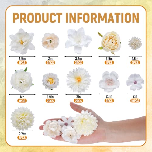 Faux Flower Small Artificial Flower Wedding Party DIY Home Decoration (27, White) - color: White