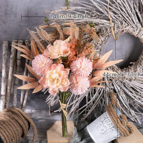 KIRIFLY Artificial Fake Flowers Plants Silk Flower Arrangements Wedding Bouquets Decorations Plastic Floral Table Centerpieces for Home Kitchen Garden Party Décor (Light Pink) - color: Light Pink