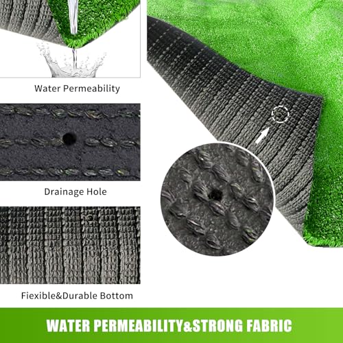 LVBAO Synthetic Artificial Grass Turf Rug Mat 3 Feet x 5 Feet (15 Square FT) Lawn Dog Grass Mat for Patio Balcony Garden Lawn Landscape Decorations with Drain Holes - size: 3FTX5FT