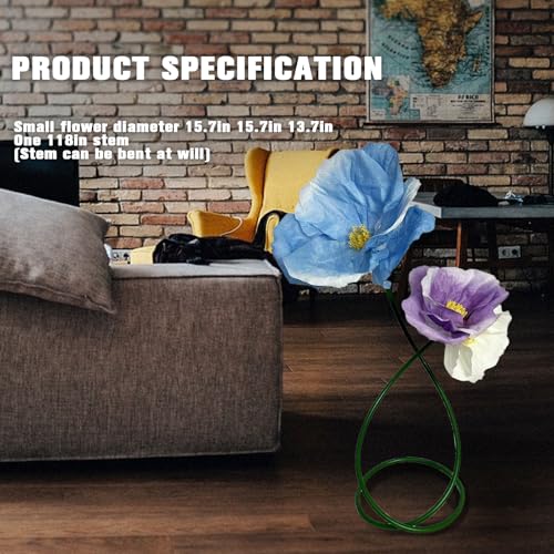 Blue Purple White Artificial Faux Flower Set Outdoor/Indoor Decor - 3D Waterproof Bendable Looking Fake Mixedcolor Flower Plastic Plants Floral Home Decor, Decoration for Party/Office/Hotel/Patio - color: S-mixed Color-b