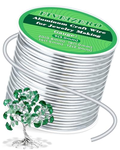 FIVEIZERO 9 Gauge Aluminum Craft Wire 33ft,Armature Wire for Sculpting, Bendable Metal Wire for Jewelry Making, Wire Wrapping, Floral Sculptures,Clay & Christmas Ornaments Crafting(Sliver) - size: 9 Gauge