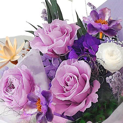 BestFlower Mothers Day Flowers Bouquet Gifts for Mom,Roses Bouquet Gifts for Women Mom Wife from Daughter,Fresh Flowers for Delivery/Purple Rose - color: D-purple B