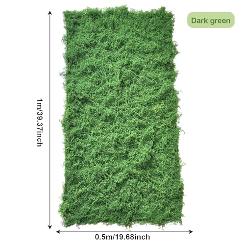 Artificial Green Moss Mat for Decoration Carpet Grass Wall, 19.68 x 39.37 inch Natural Decorative for Plants Indoor with Base Fabric, Artificial Moss Mat Suitable for DIY - color: Green- 19.68 X 39.37 Inches/50 X100 Cm