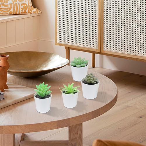 Uguisu Mini Fake Plants, Small Fake Succulents, Small Artificial Succulents, Plastic Plant Pot, Office Bathroom Farmhouse Room Decoration. (4/Velvet Green) - color: Velvet Green