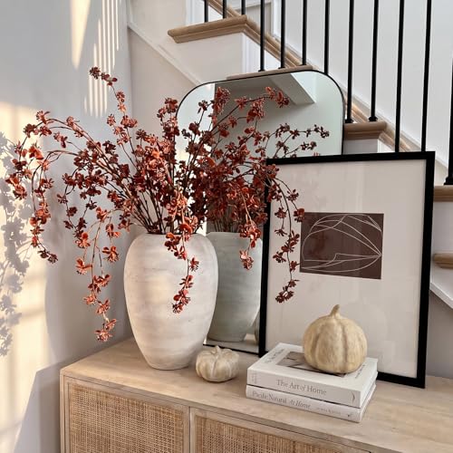 Zeyune 6 Pcs Artificial Branches with Burgundy Buds 40" Evergreen Faux Plastic Plant Stem Picks Sprigs for Vase DIY Home Office Wedding Party Indoor and Outdoor Spring Decor(Burgundy, Regular Style) - color: Burgundy, size: Regular Style