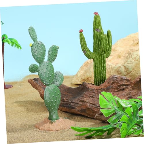 Simulated Cactus Adornments Set of 2 Lifelike Cactus Figurines 5.70X2.16X2.16 Inches Desktop Decor for Home Office Garden Accent