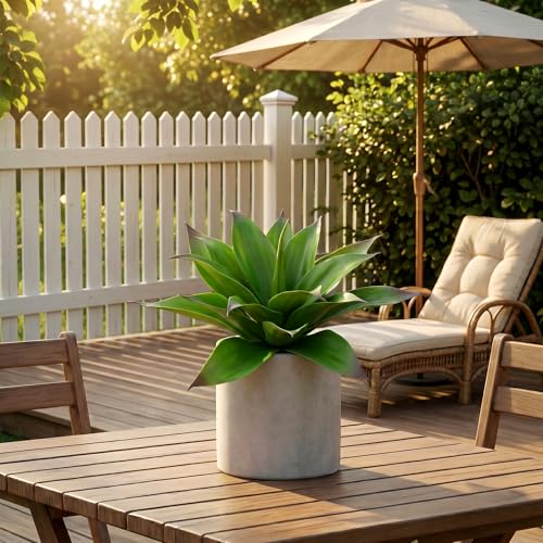 Artificial Agave Faux Agave 16.5In Fake Greenery Outdoor Artificial Plant Fake Plant for Indoor Home Decoration Plastic Plant Outdoor Decoration front porch decor Simulation Plants 2Pack,Green - color: 15"green