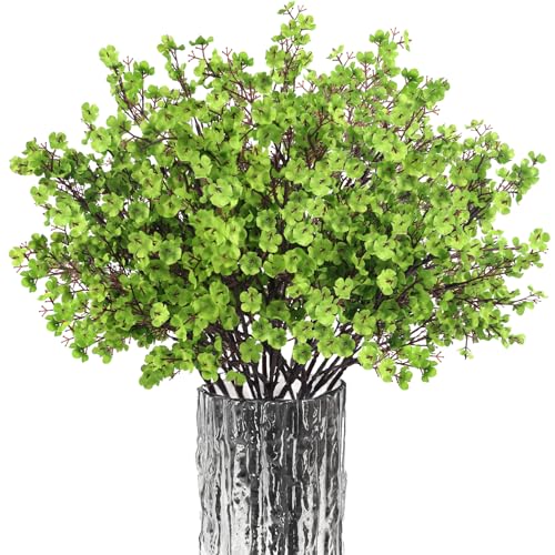 Babys Breath Artificial Flowers, 16 Bundles Green Real Touch Fake Flowers Silk Flowers Bulk for Vase Home Office Wedding Spring Indoor Outdoor Centerpiece Table Party Decorations - color: Green, size: 16 Bundles