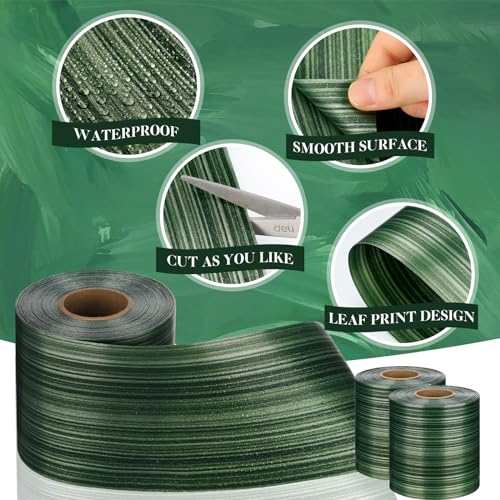 Thiccywoov 3 Rolls Ti Leaf Ribbon Outdoor Poly Satin Leaf Ribbon Green Wedding Decorations Florist Waterproof Aspidistra Tape 4 x 50 2 Floral Tape for Easter Indoor Outdoor Art Craft(Classic Style) - style: Elegant Natural