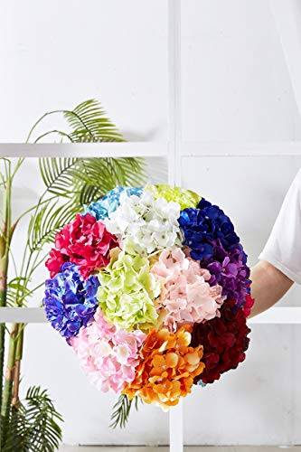 Artificial Hydrangea Flower 10 Heads Lavender Hydrangea Silk Flowers Head for Wedding Centerpieces Bouquets DIY Floral Decor Home Decoration with Long Stems - color: 10pcs Lavender, size: Large