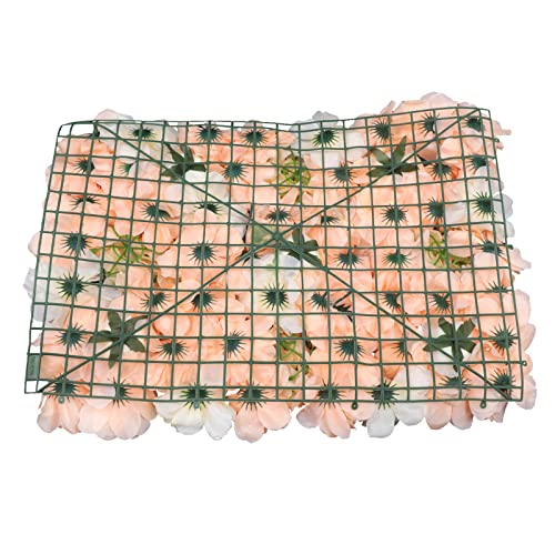 6Pcs Artificial Flower Wall Panels Silk Flower Wall Panels Backdrop Flower Wall Decor Floral Wall Mat Faux Flower Panel for Wedding, Party, Nursery, Home Decor (Dark Champagne) - color: Dark Champagne
