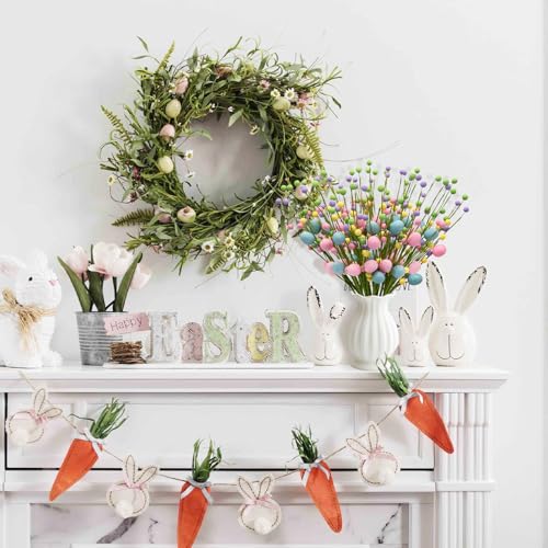 nuvagiki Easter Table Decor, 20 Pack Easter Egg Berry Stems Decorations for Tree, Artificial Flowers Picks for Wreath, Tree Ornaments Decorations for Home, Easter Gifts