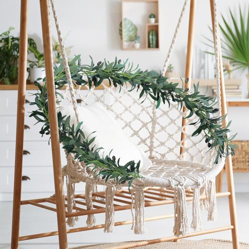 Giegxin 2 Pcs Total 10 ft Artificial Olive Leaf Vine Artificial Garland Hanging Green Vine with Fake Fruits Greenery Olive Leaves Decor for Wedding Backdrop Home Office Garden Wall Door - size: 10 ft