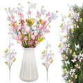 6 Pcs Artificial Easter Bunny Picks Stems Spring Berry Floral Tree Branches with Easter Egg Twig Branches Butterfly Decorative for Topiary Arrangement Centerpiece Celebration Home Vase Decor