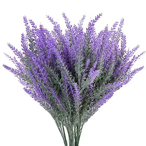 Artificial Lavender Flowers Bouquet in Purple, Fake Plant for Home Decor, Wedding, Garden, Office, Patio Decoration, Party Arrangement, Outdoor, Indoor, 4 pcs - color: Lavender / 4pcs