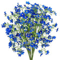 Artificial Flowers 8PCS Silk Flowers with Long Stems, Fake Flowers Bulk Fake Babys Breath, Royal Blue Flowers for Tall Vase Outdoor Garden Wedding Party Home Table Centerpiece - color: Blue