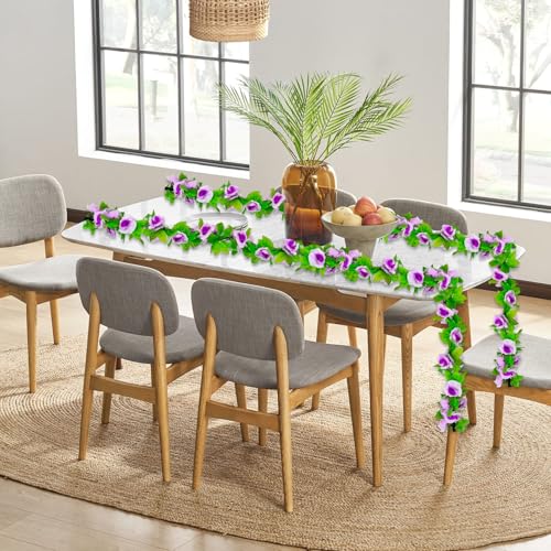 8Pcs 60Ft Purple Rose Garland, Fake Flower Vines, Artificial Vine Flowers, Rose Hanging Garland for Party Wedding, Garden, Room Table, Christmas, Backdrop Wall Arch Decor - color: Purple, size: 8Pcs 60Ft