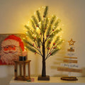PXBNIUYA 72 LED Artificial Lamp with Timer, DIY Christmas Tree Lights, USB/Battery Powered Desktop Bonsai Tree Pine Needles, Fairy Light Spirit Tree for Indoor Table Home Wedding Bedroom-Warm White - color: Pine Needles