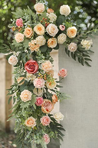 rongflower Artificial Flowers Combo Box Set Champagne Pink Fake Flower Leaves Box with Stems for DIY Wedding Bouquets Centerpieces Arrangements Bridal Shower Party Home Decorations - color: Champagne Pink