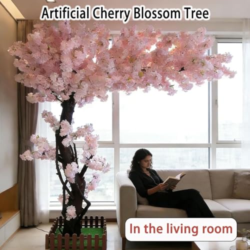 Artificial Cherry Blossom Tree, Faux Pink Cherry Blossom Handmade Decorative Tree for Indoor Outdoor Wedding Event Party Restaurant,5.9x4.9ft - size: 5.9x4.9ft