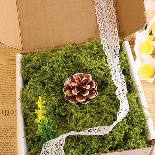 Light Green Moss for Crafts、 Artificial Moss Decorative for Glass Vase Filler Wedding/Christmas/Fairy Party/Indoor Planters/DIY Rainforest Model/Table Centerpieces (2.1 OZ) - color: Light Green