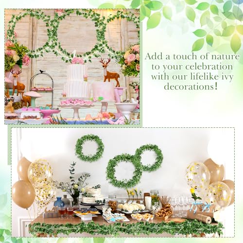 24 Pcs 158ft Fake Vines Bulk Artificial Ivy Garland Greenery Hanging Vines Leaves for Rainforest Fall VBS 2026 Decorations Jungle Themed Party Bedroom Wedding Garden Wall - size: 158ft