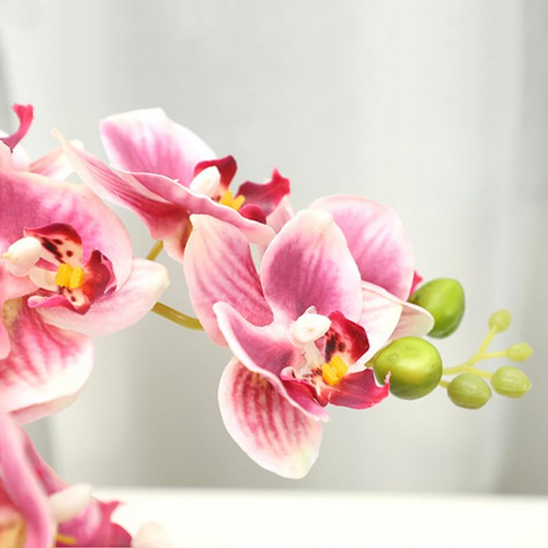 4-Pcs Artificial Flowers Real Touch Latex Phalaenopsis 17.7inch Artificial Orchid Stem Bouquets for Wedding Party Home Garden Decor (Light Purple) - color: Light Purple