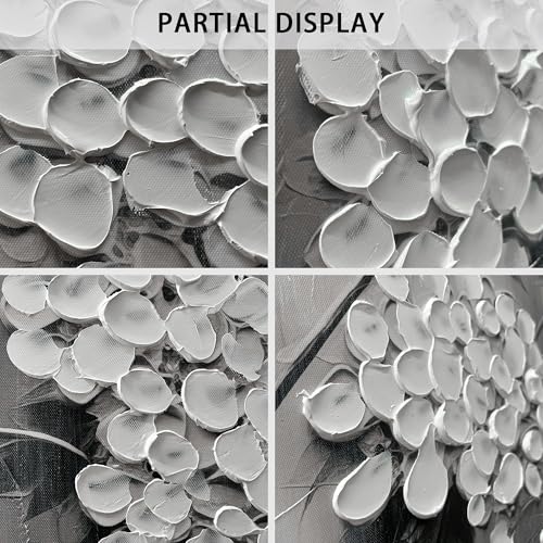 TYTAUPT Black and White Canvas Wall Art for Office Women Flower Wall Decor for Bedroom Teen Girl Room Decor 24 x 48 Inches - color: White, size: 48"L x 24"W