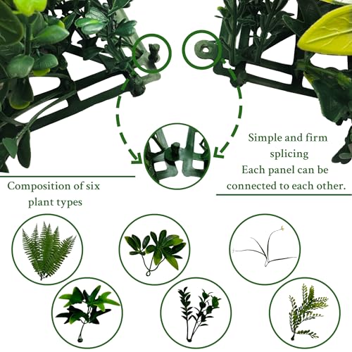ODTORY Artificial Greenery Wall Panels: 20"x 20" 12P Faux Grass Wall Backdrop Boxwood Ivy Privacy Screen with UV Protection,Fake Hedge Fence for Outdoor,Indoor,Garden,Backyard and Home Decor - size: 20"x20" 12P