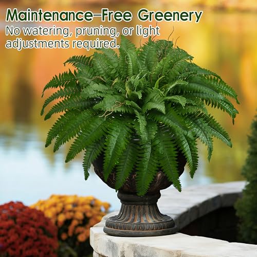 42In Artificial Boston Ferns Bush, Set of 2 Large Faux Ferns Plants, 79 Branches Fake Ferns for Home Living Room Decor, Indoor and Outdoor. - size: 2 PCS-42"