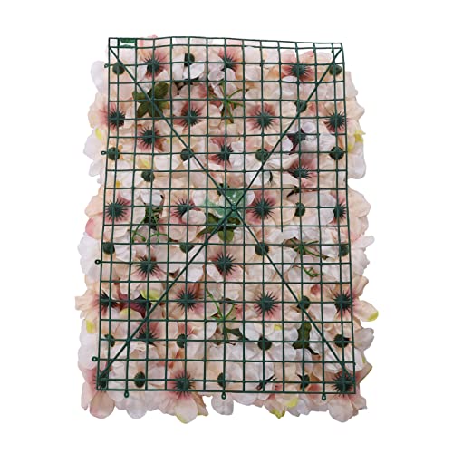 Flower Wall Panels Set, 6 Pcs Fake Rose Peony Flower Leaves Wall Mat - 24" X 16" (Pink, Yellow) - color: 6 Pcs Pink, Yellow