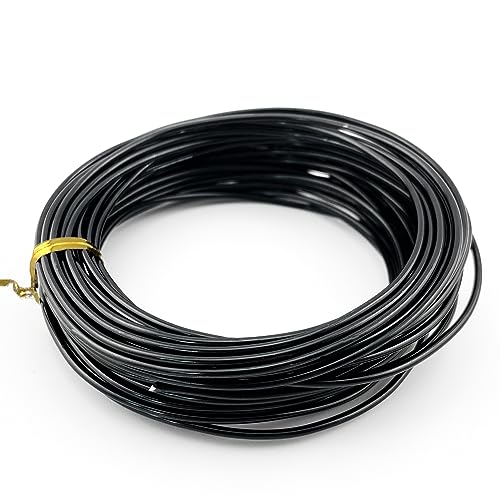 11 Yard Aluminum Wire Bendable Metal Wire Jewelry Craft Wire Beading Floral Making Jewelry Making Doll Making (12 Gauge, Black) - color: Black, size: 12 Gauge