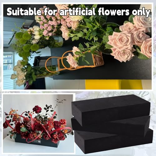 8 Piece Reusable Floral Foam Blocks black, 11.8 x 4.7 x 2 Inch, Water Resistant, for Artificial Flower Arrangements, Outdoor Planters, Wedding Decor (8, 11.8 x 4.7 x 2) - size: 11.8 x 4.7 x 2