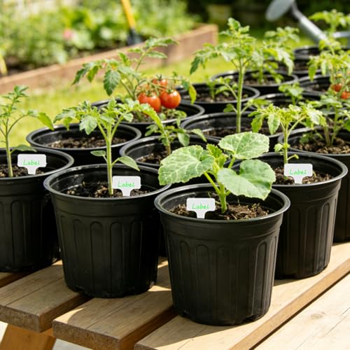 50-Pack 2.5 Gallon Flexible Plastic Plant Pots,Thickened Soft Seed Starting Container for Indoor Outdoor Plants, Seedlings, Vegetables, Succulents and Cuttings - size: 2.5 Gallon