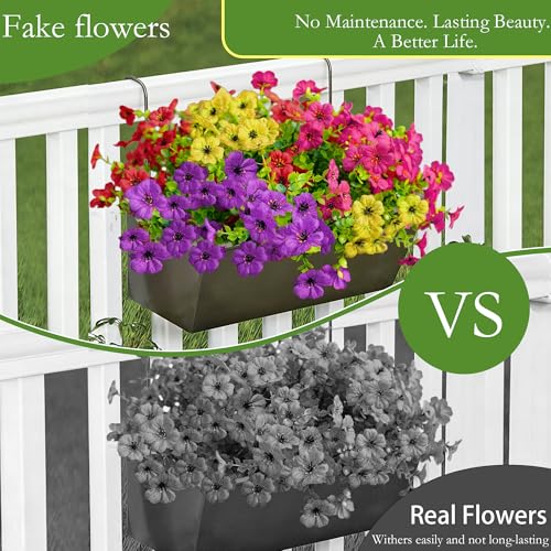 10 Bundles Spring Artificial Flowers for Outdoor,UV Resistant Fade Proof Outdoor Fake Flowers, No Maintenance Needed for Porch, Yard, Garden Decor-Fully Enjoy Your Free Time - color: 3purple+3red+2rosy+2yellow