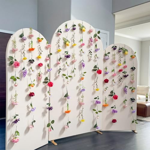 Suncalla 6 Pcs 35.46 ft Flower Garlands Backdrop Garden Party Decoration Artificial Wildflower Vines Fake Flower Vines Faux Silk for Wedding Bridal Wall Arch(Fresh,Multicolor) - color: Multi Color