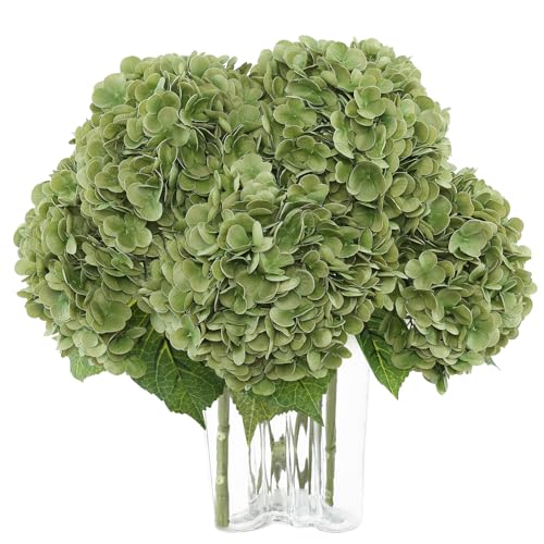 Coferset 3pcs Lime Green Lifelike Hydrangea Artificial Flowers 22inch Real Touch Faux Hydrangea Flower Stem for Home Party Wedding Floral Filler Arrangements Ceterpieces Bouquets - color: Lime Green, size: 3pcs