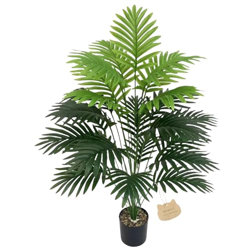 32.7"/36.2" Artificial Parlor Palm Tree - Realistic Faux Indoor Plants with Bendable Stems, for Home/Living Room/Office Decor (Floor Plant) (36.2")