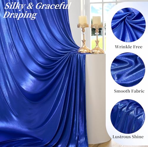 10ftx10ft Royal Blue Sequin Backdrop Curtain for Parties, Wrinkle Free Thick Glitter Sparkle Photo Backdrop Drapes 2 Panels 5x10FT Shimmer Back Drop Cloth for Wedding Birthday Photography Background - color: Royal Blue, size: 5'W×10'H _2 Panels