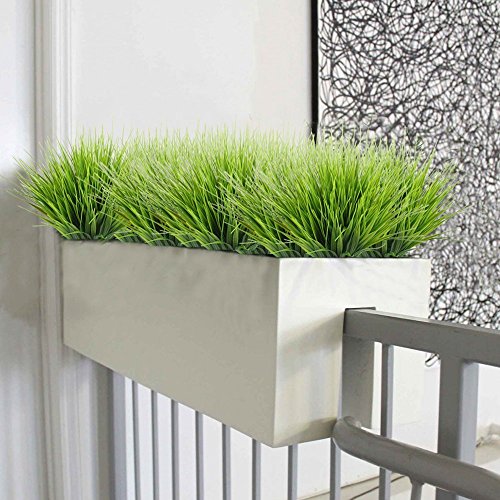 CATTREE Artificial Shrubs Bushes, Plastic Wheat Grass Green Leaves Fake Plants for Indoor Outdoor Home Garden Verandah Kitchen Office Wedding Arrangements Christmas Decoration 8 Pack - color: Wheat Grass-8 Pcs
