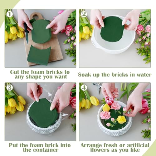 Hahood 24 Packs Floral Foam Blocks Wet & Dry Floral Foam Bricks 5.5x3.1x1.8 Inch Flower Arranging Kit for Fresh and Artificial Flowers Florist Foam Blocks for Wedding Home Decor