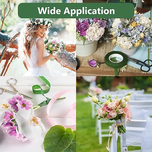 NESCCI Flower Tape,Floral Tape for Bouquets,12 Rolls of 1/2 "Wide Dark Green Flower Tape,Used for Wrapping Bouquet Stems and Flower Crafts,Wedding Bouquet (Dark Green, Size 264 Yards) - size: Floral Tapes 12 Rolls