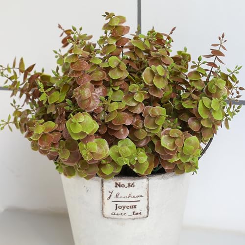 alyptus Artificial Fall Leaves Plant – 8PCS Outdoor Fake Greenery Boxwood Shrubs UV Resistant Fake Plants for Porch, Patio, Thanksgiving or Autumn Home Decor - Fall Leaves - color: Fall Leaves