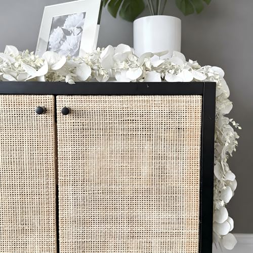 CQURE 3Pcs Eucalyptus Garland,Artificial Eucalyptus Leaves Table Greenery Garland Wreath Vines for Wedding Party Table Fireplace Bedroom Wall Room Decor - size: 17.7 Ft-White