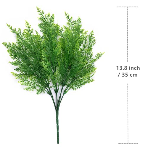 CATTREE Artificial Ferns Shrubs Bushes, Faux Plastic Plants Fern Leaves Fake Persian Grass Wedding Indoor Outdoor Home Garden Verandah Kitchen Office Table Centerpieces Arrangements Decoration 4 Pack - color: Small Fern Leaves-4 Pcs