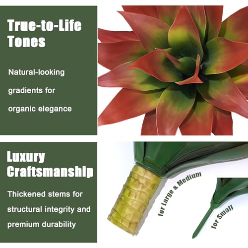 Artificial Agave Plants, Realistic UV Resistant Fake Aesthetic Plants for Outdoor Indoor, Home Decor for Garden, Porch, Doorway, Patio (2PCS, Red, Large) - color: Red, size: Large