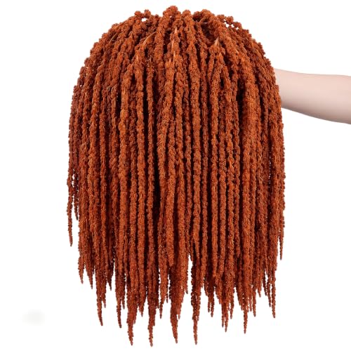 Suncalla 12 Pcs Brown Spring Natural Dried Amaranthus Hanging Flowers Amaranthus Artificial Flowers for Wedding Arch Bouquet Floral Garland Wall Home Decoration (23 Inch) - color: Brown