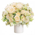 Peonies Artificial Flowers 12 Bundles Pink Flowers Bouquet, Lifelike Silk Fake Peonies with Stems for Home Table Centerpieces, Wedding, Party & DIY Bridal Floral Arrangements (Champagne) - color: Champagne